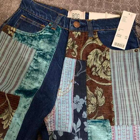 BDG High & Wide Jean - Patchwork Denim NWT Size 25 - Picture 9 of 11
